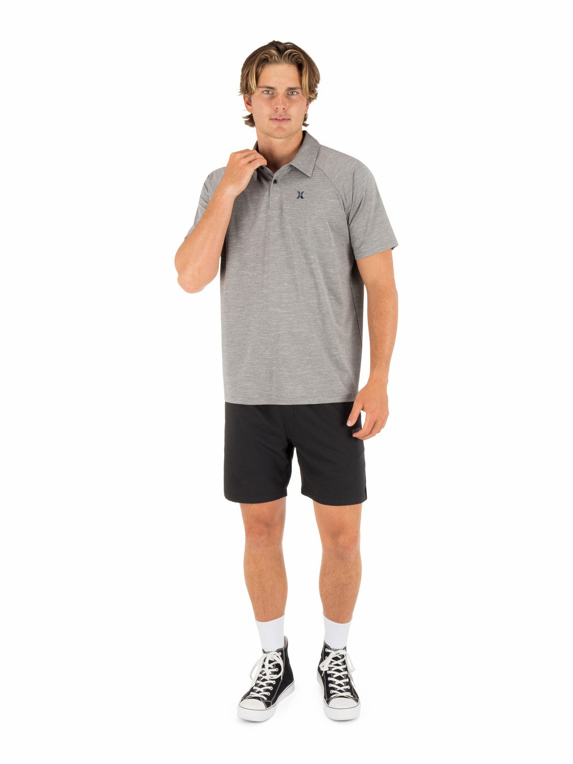 H2O Dri Outback Polo Short Sleeve Stone Grey - Hurley