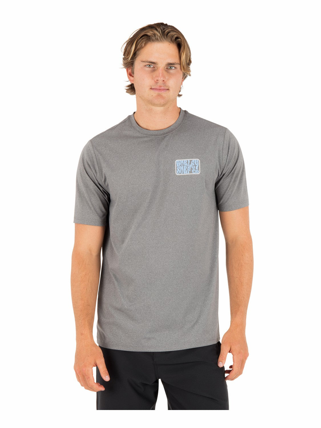 Hybrid UPF Short Sleeve Ion Grey Heather - Hurley
