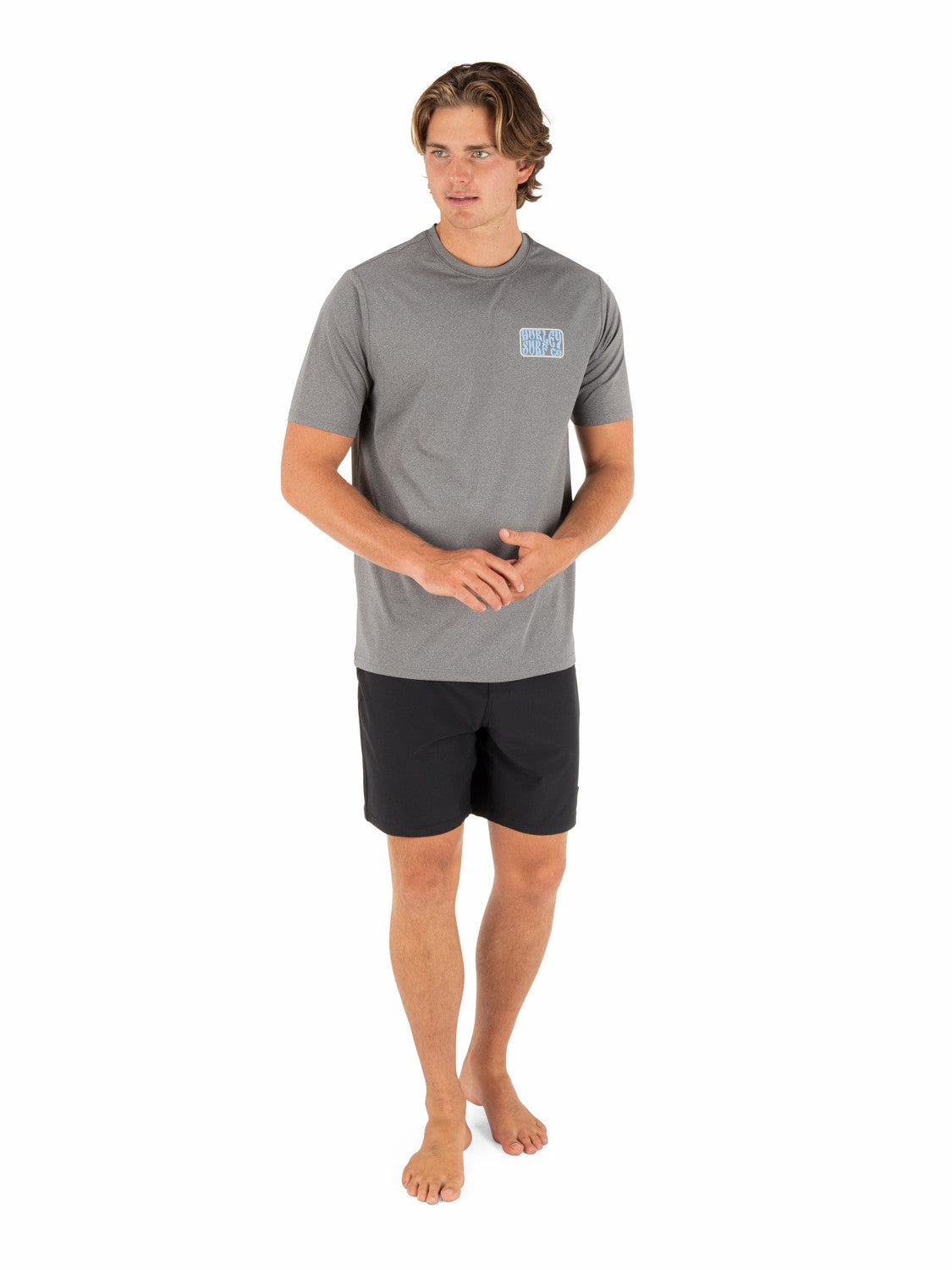 Hybrid UPF Short Sleeve Ion Grey Heather - Hurley