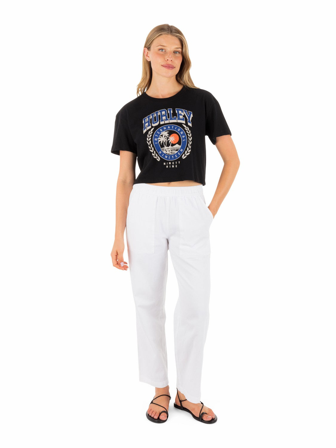 Academy Boxy Crop Tee Black - Hurley