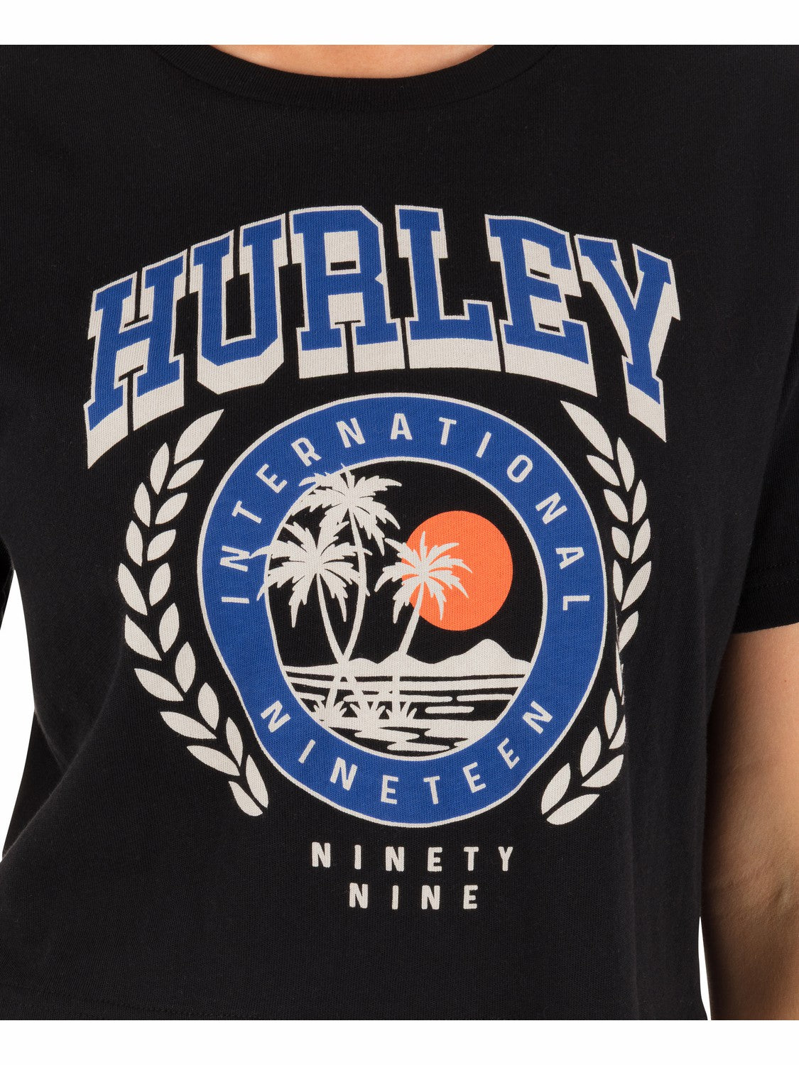 Academy Boxy Crop Tee Black - Hurley