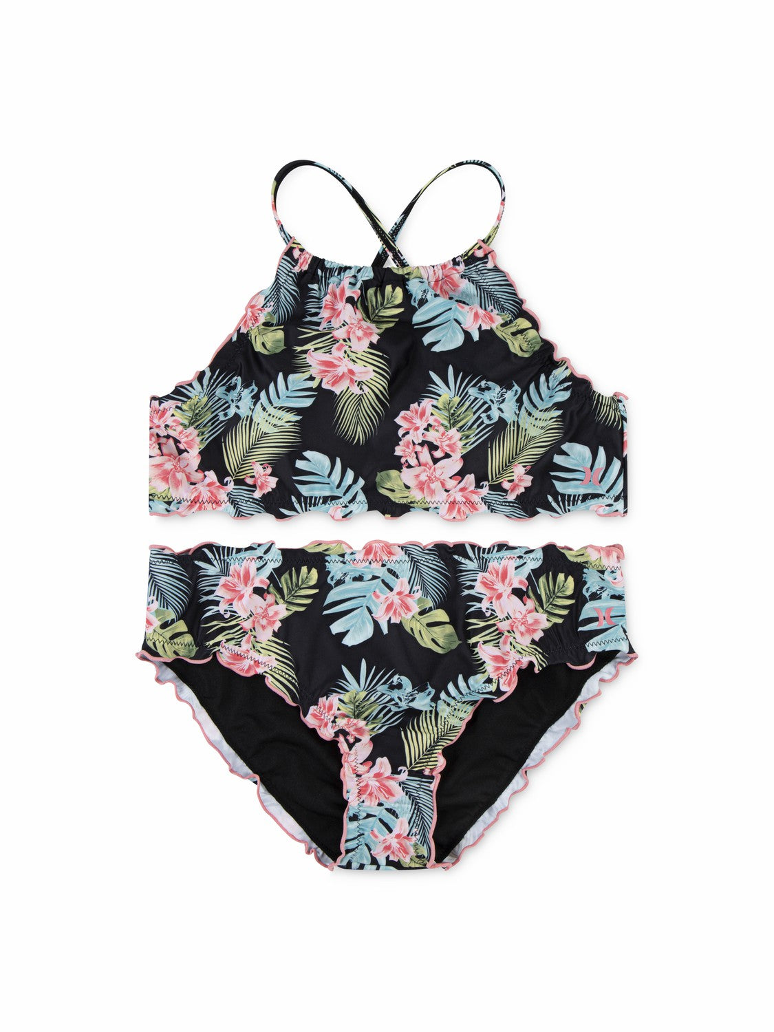 Girls' UPF50+ 2-Piece Bikini Swim Set Black - Hurley