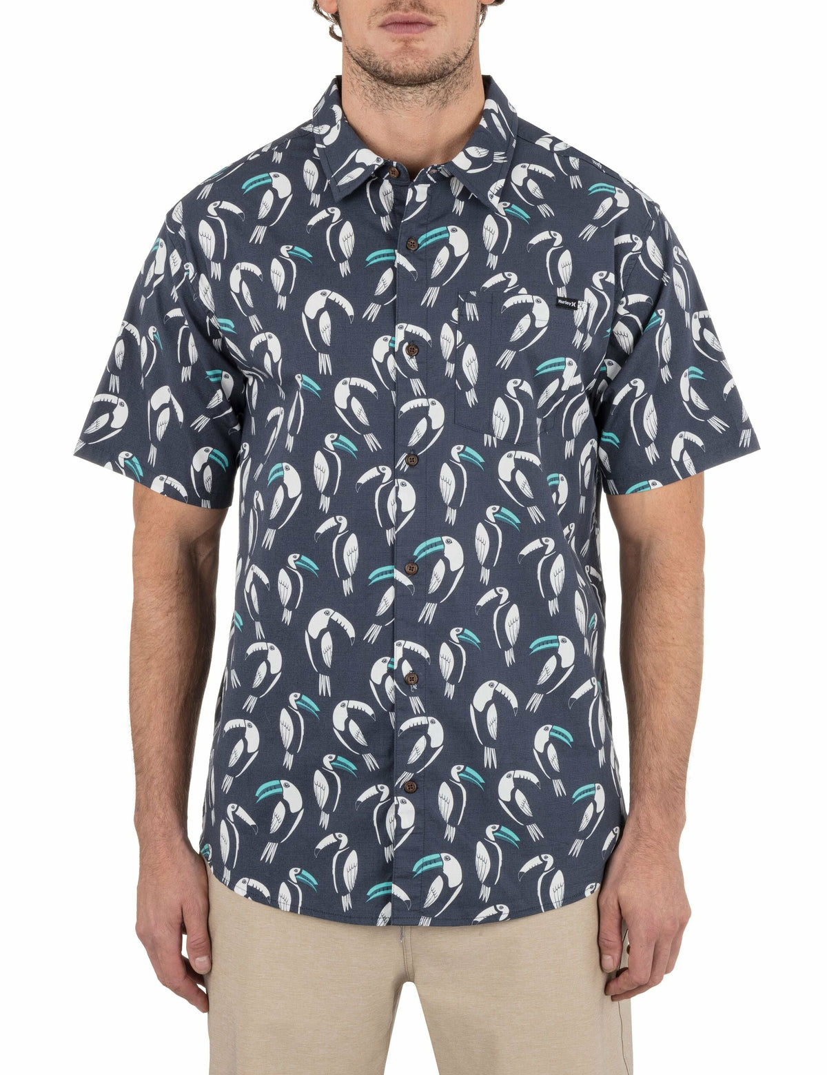 One & Only Lido Stretch Short Sleeve Shirt GREY - Hurley