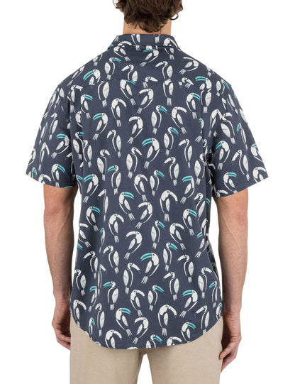 One & Only Lido Stretch Short Sleeve Shirt GREY - Hurley