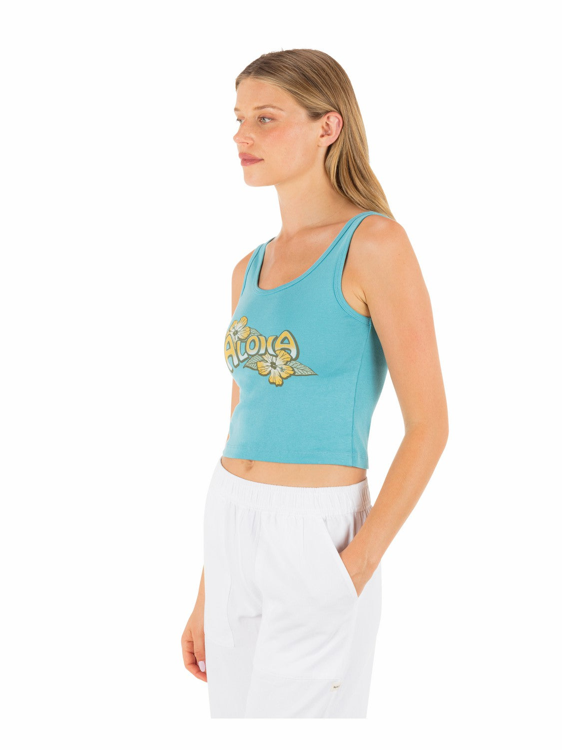 Aloha Scoop Crop Tank Maui Blue - Hurley