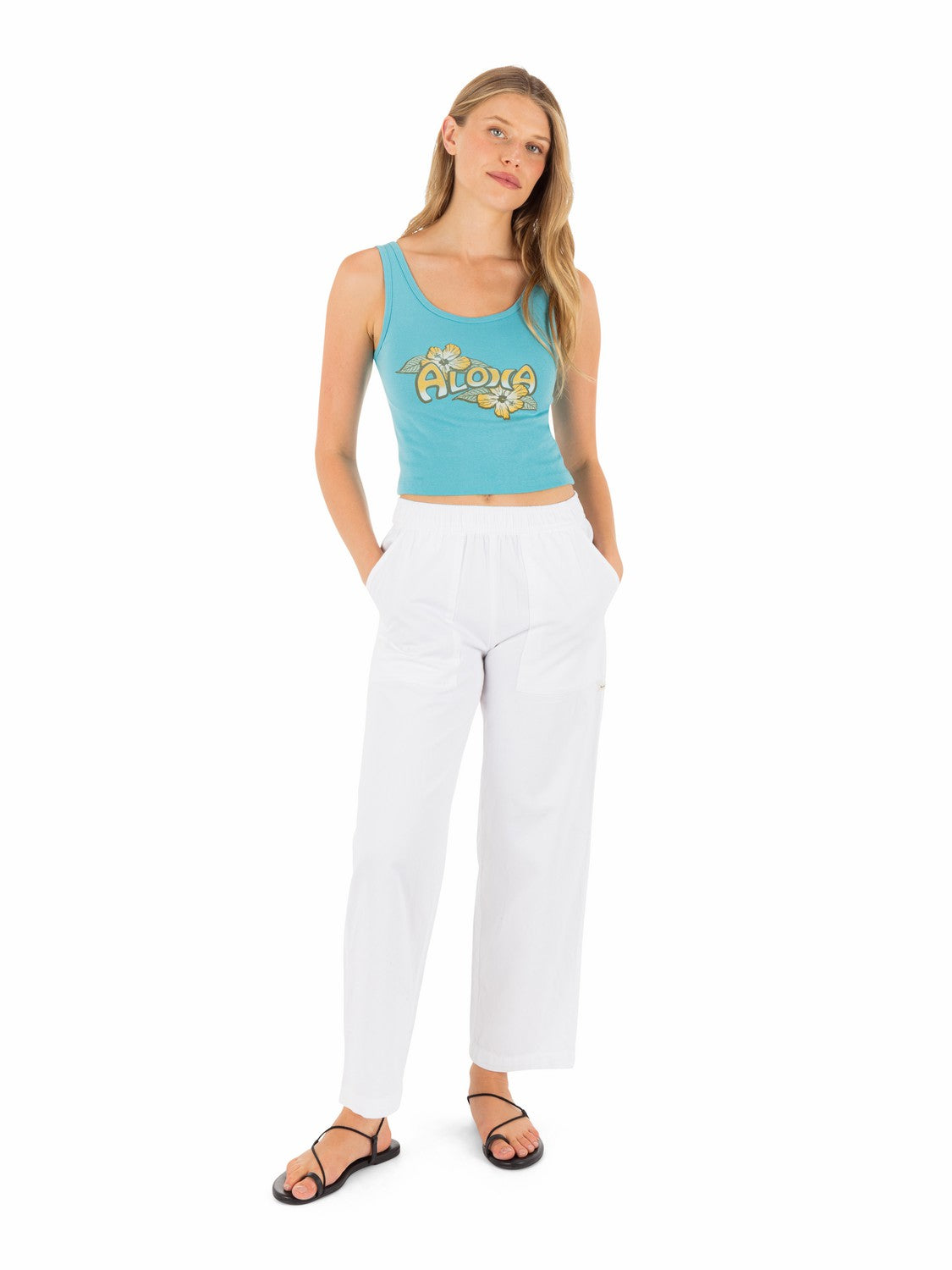 Aloha Scoop Crop Tank Maui Blue - Hurley