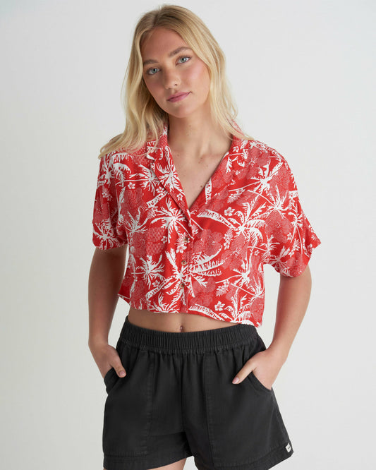 Getaway Short Sleeve Float Red - Hurley
