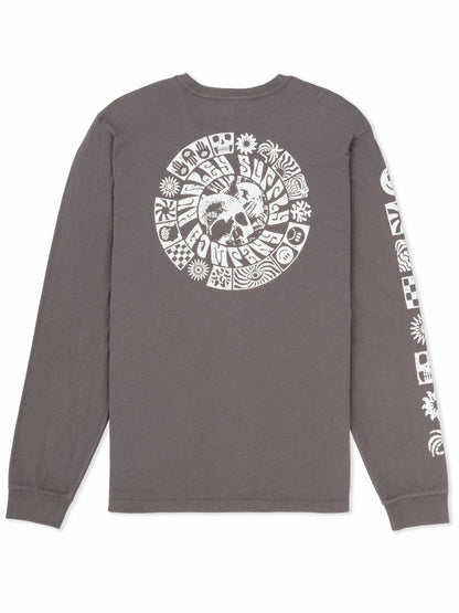 Skull Mandala Long Sleeve Ion Grey - Hurley