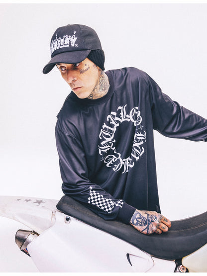 Hurley x Travis Barker Check Out Long Sleeve Jersey BLACK - Hurley