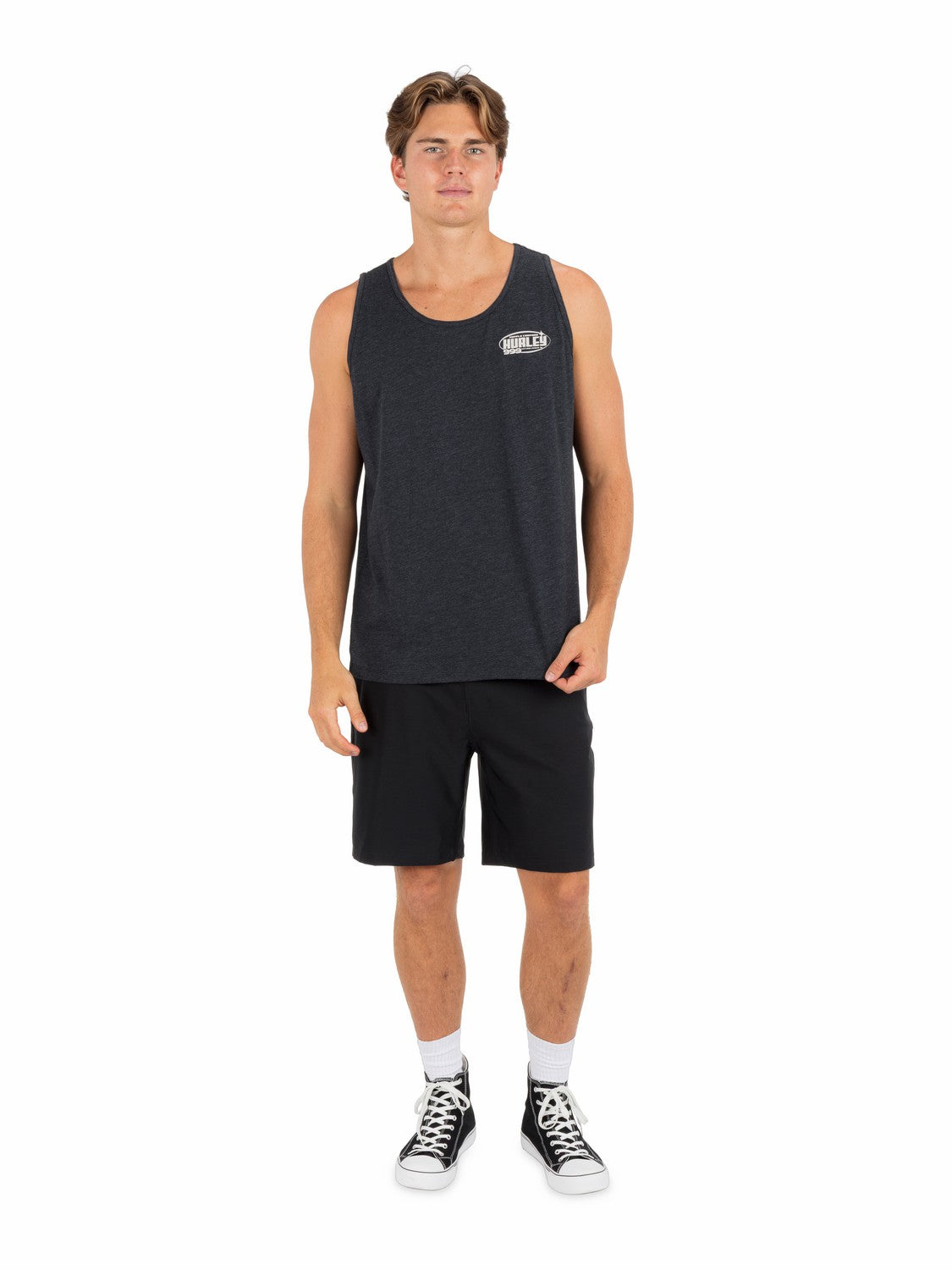 Speed Stars Slub Tank Black Heather - Hurley