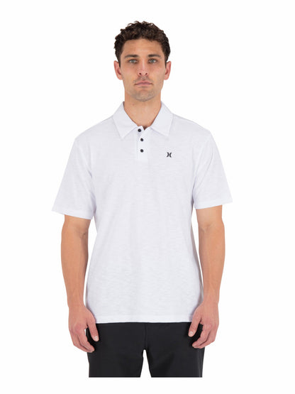 Icon Slub Polo Short Sleeve White - Hurley