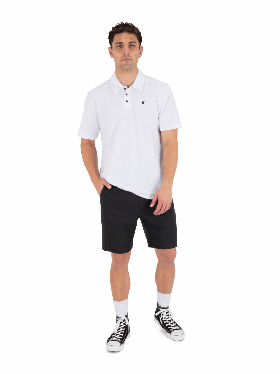 Icon Slub Polo Short Sleeve White - Hurley