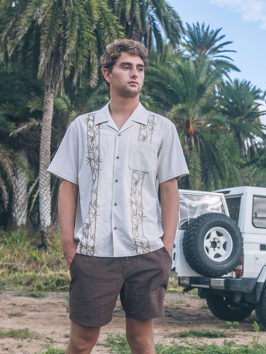 Sano Camp Embroidered Short Sleeve Bone - Hurley