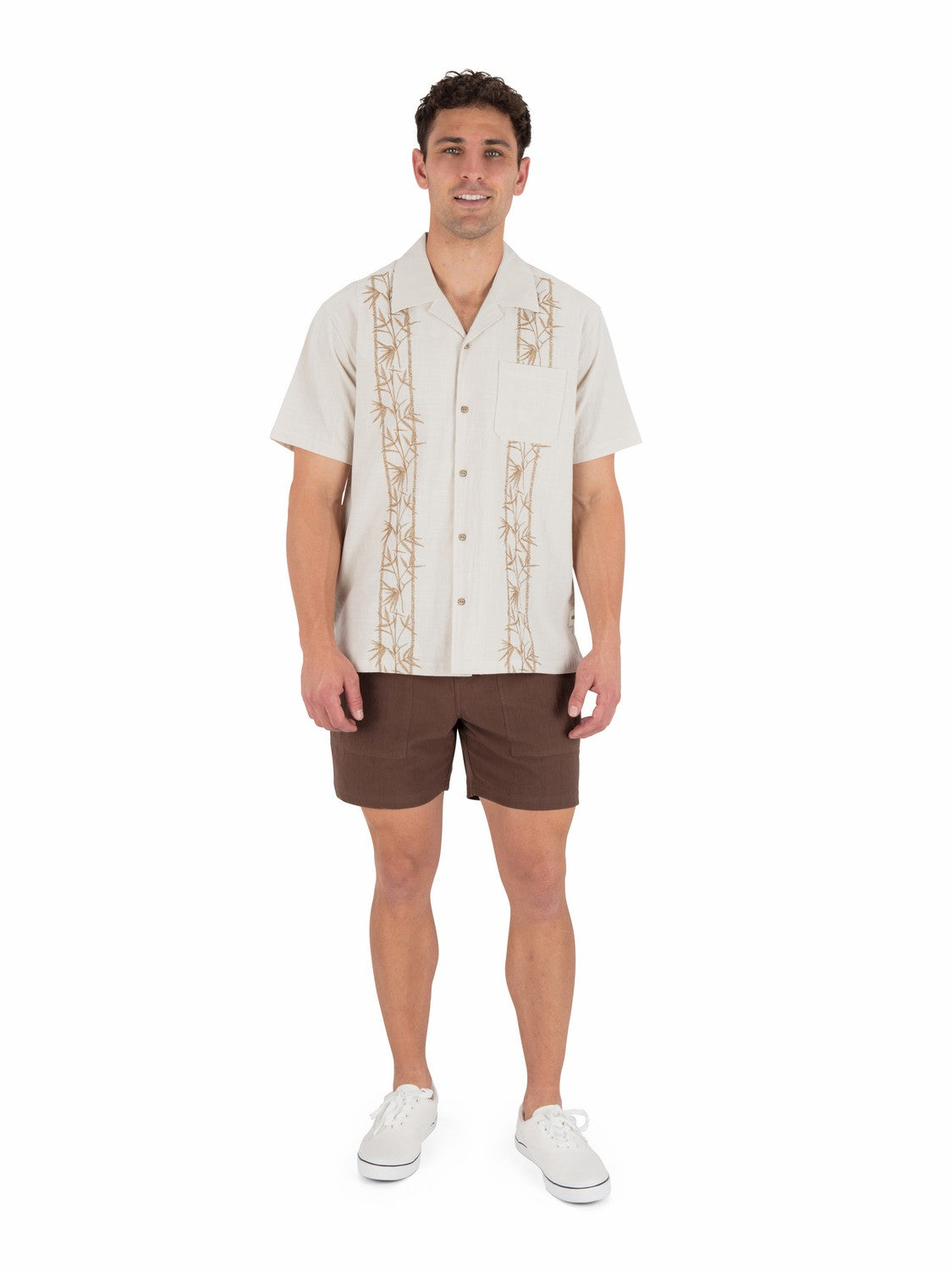 Sano Camp Embroidered Short Sleeve Bone - Hurley