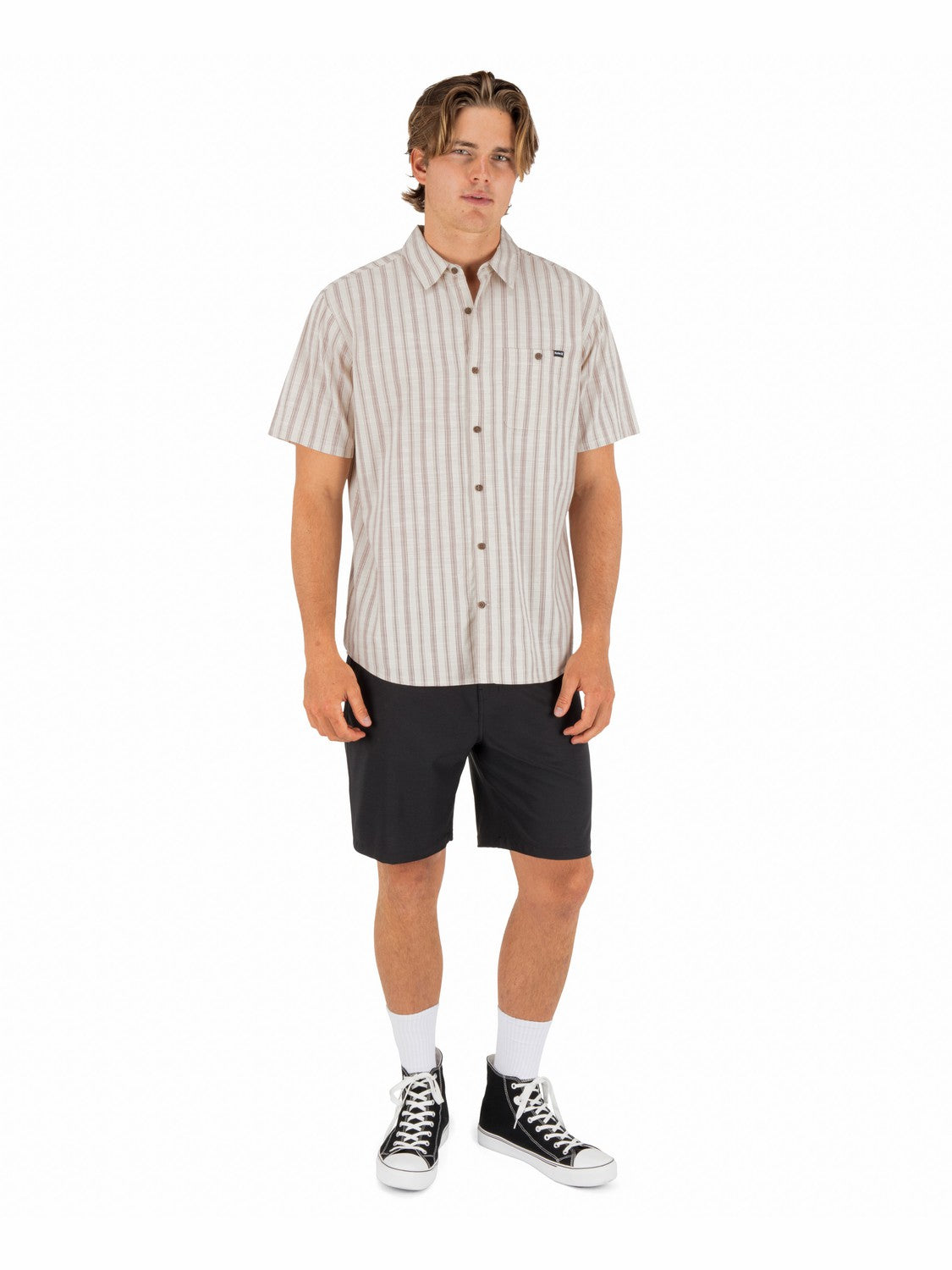 Lido Stripe Short Sleeve Bone - Hurley