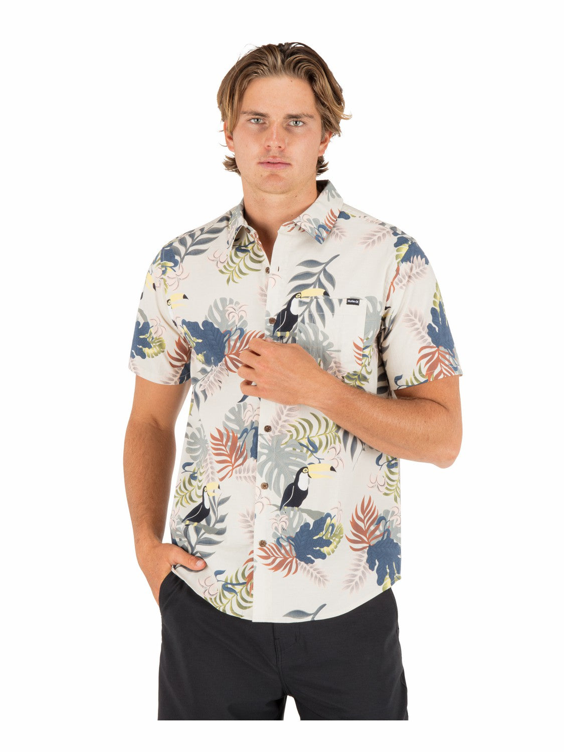 Lido Stretch Short Sleeve Bone - Hurley