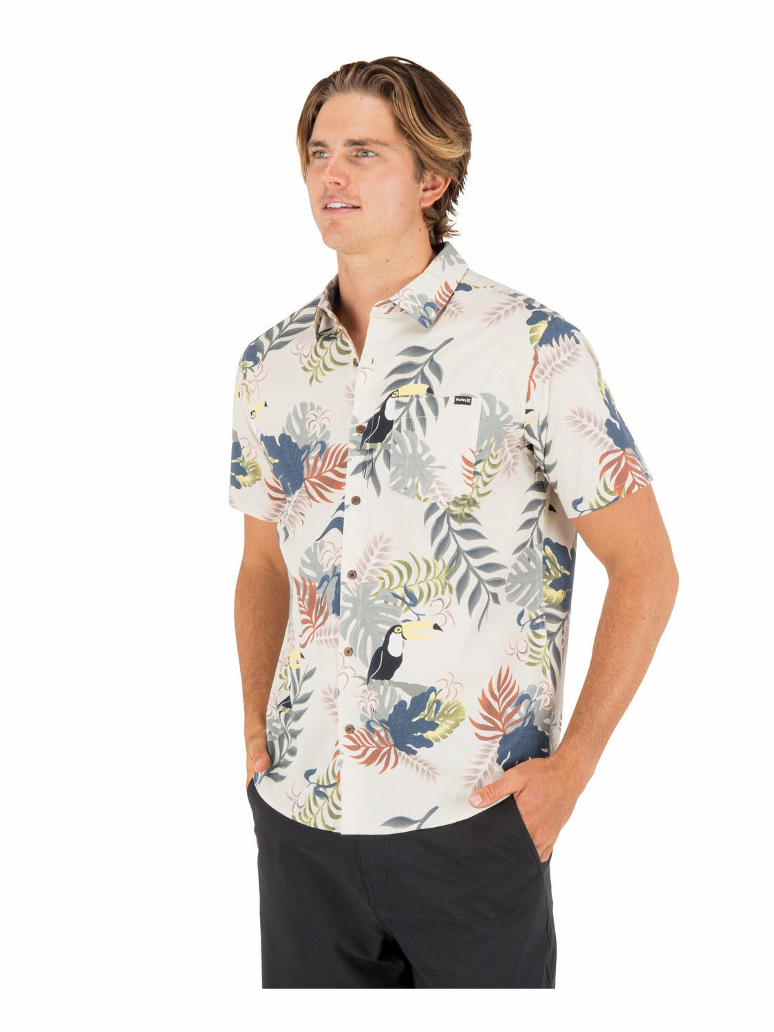 Lido Stretch Short Sleeve Bone - Hurley