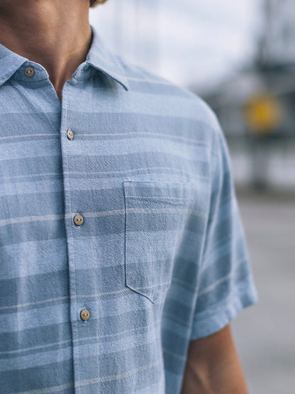 Oceanside Short Sleeve Worker Blue - Hurley