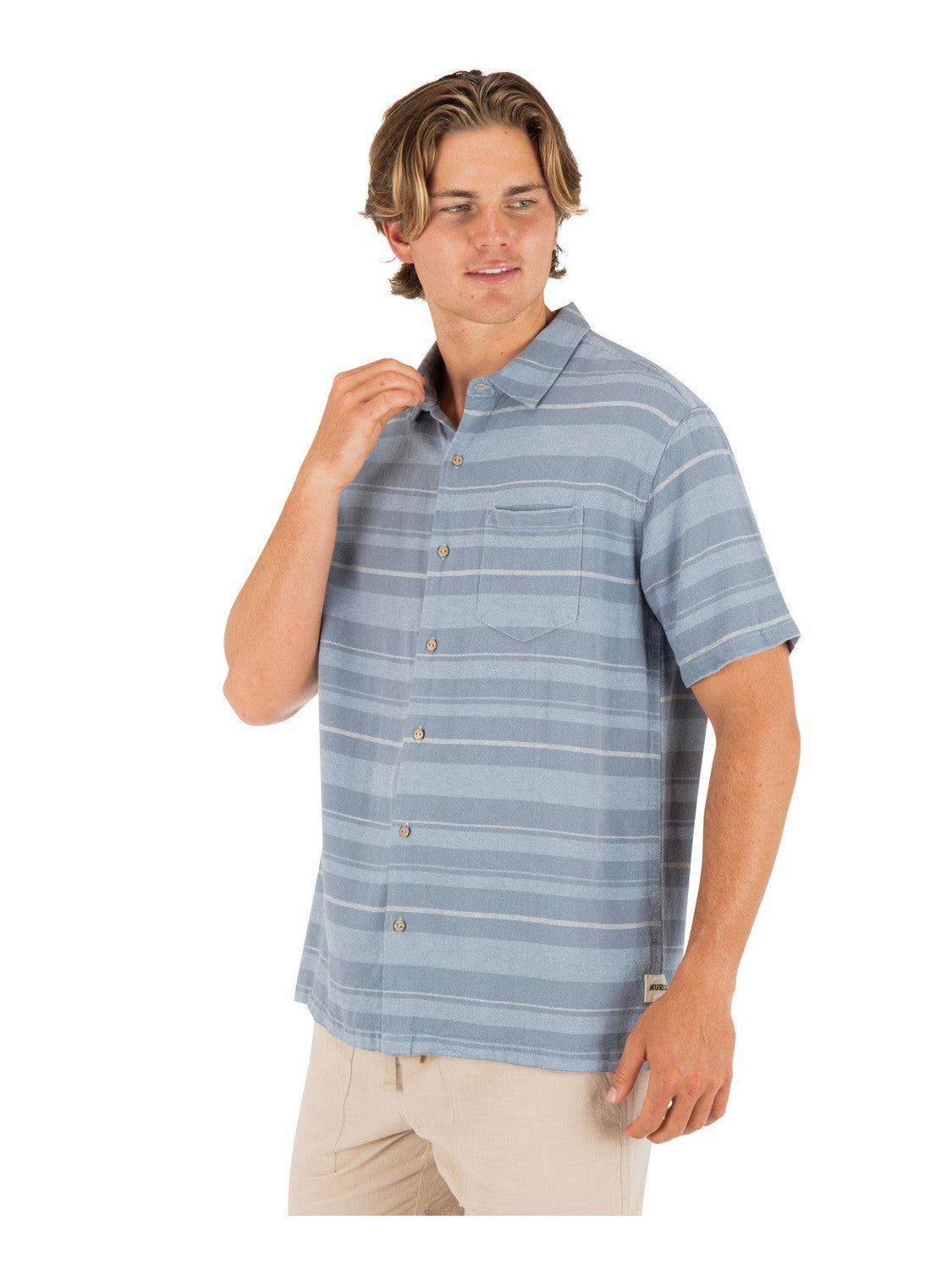 Oceanside Short Sleeve Worker Blue - Hurley