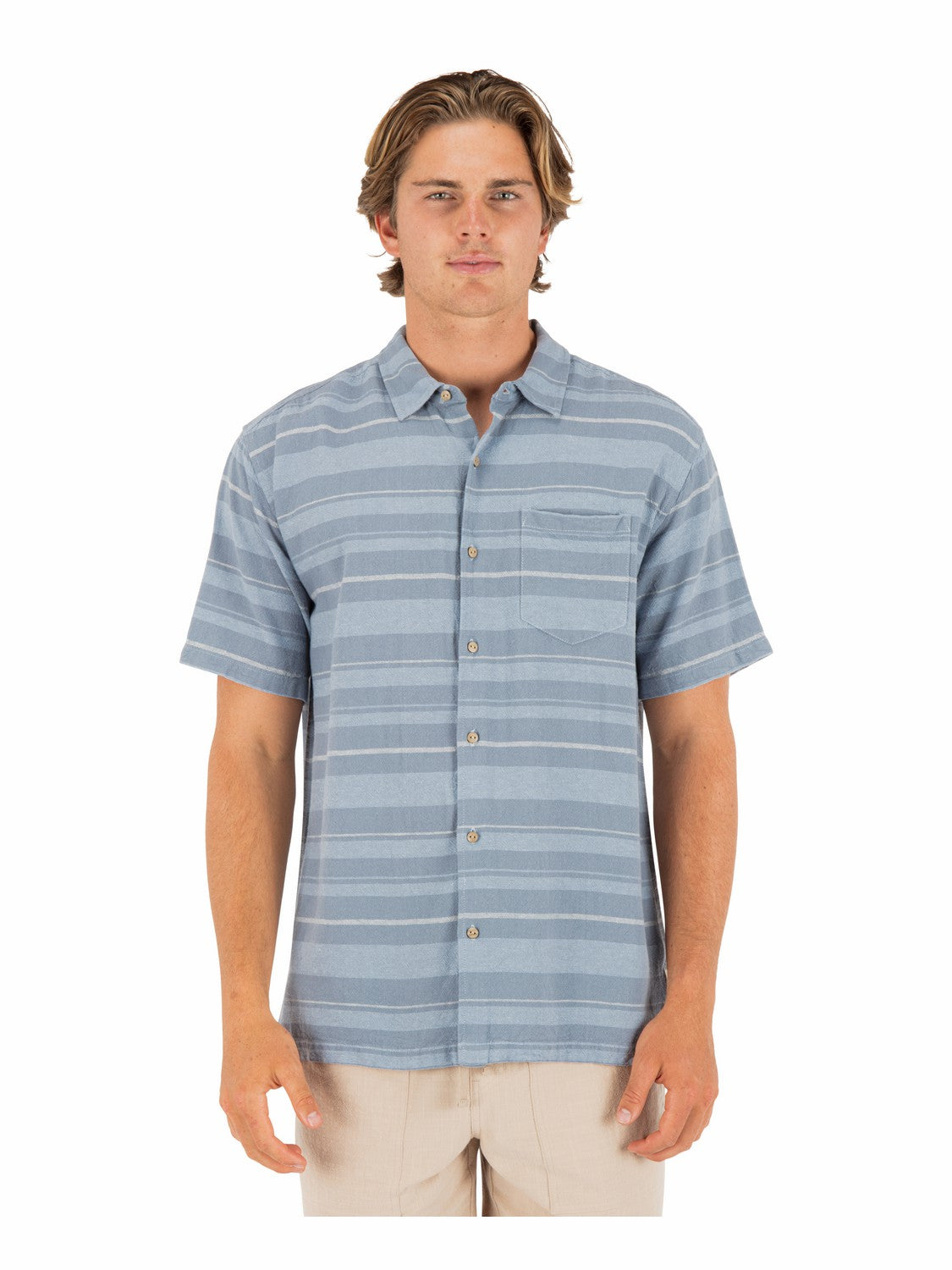 Oceanside Short Sleeve Worker Blue - Hurley