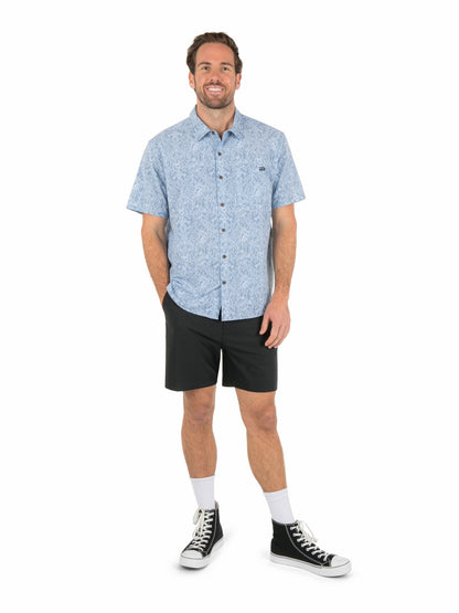 Newport Stretch Short Sleeve Worker Blue - Hurley