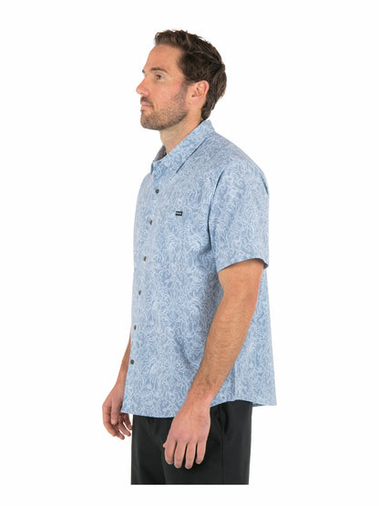 Newport Stretch Short Sleeve Worker Blue - Hurley