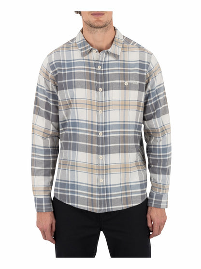 Portland Stretch Flannel Long Sleeve Bone - Hurley
