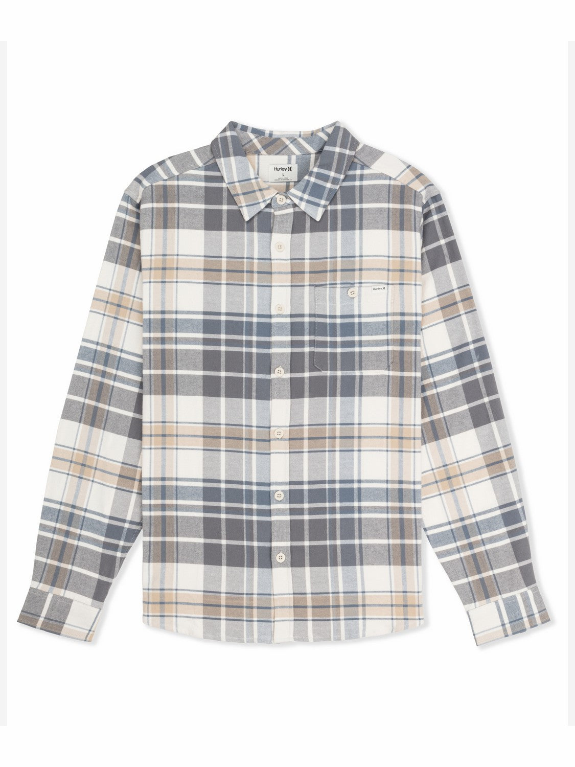 Portland Stretch Flannel Long Sleeve Bone - Hurley