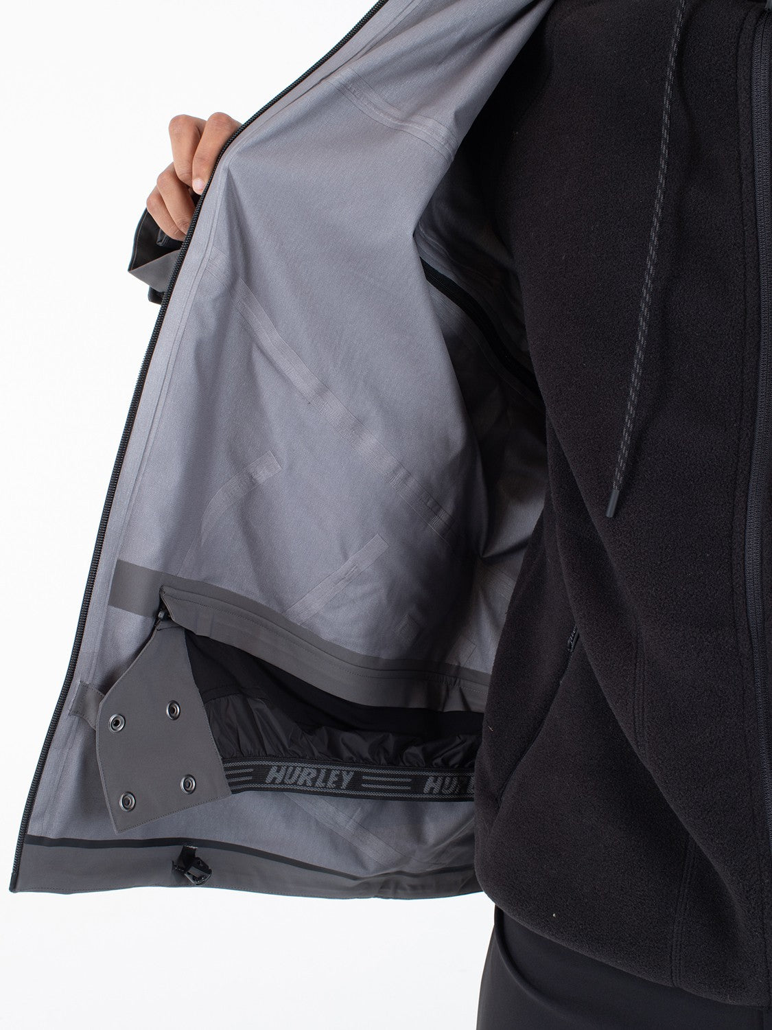 Cream Snow Jacket Dark Stone Grey - Hurley