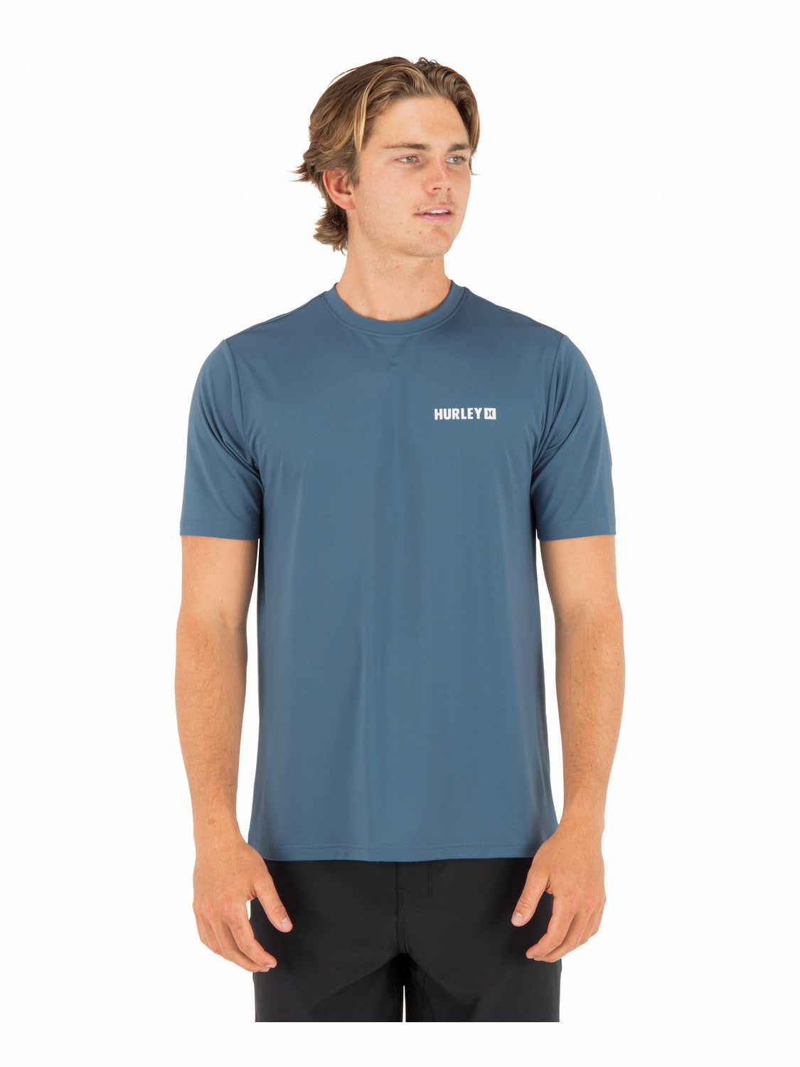 Hybrid UPF Short Sleeve Grey Teal - Hurley