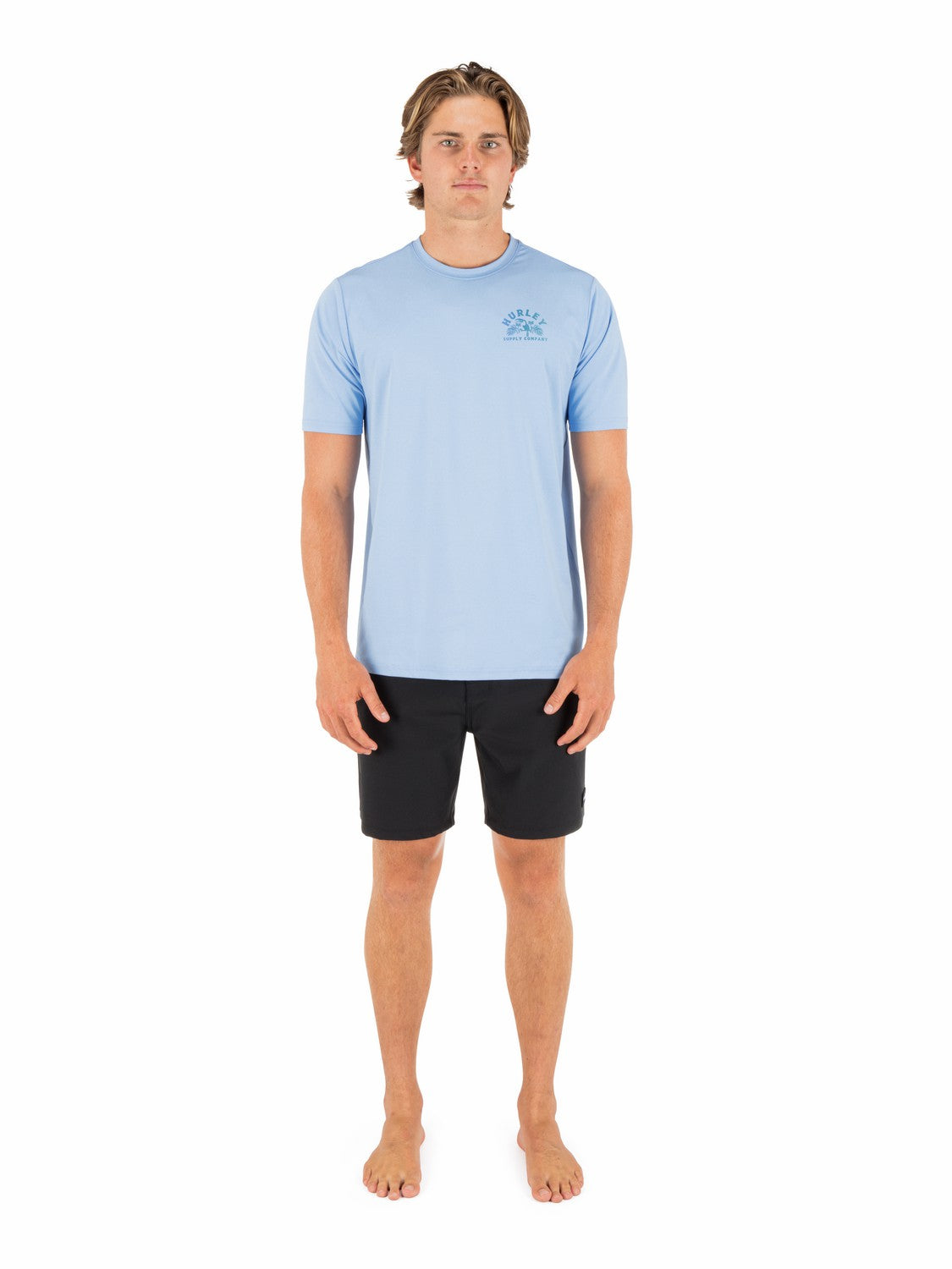 Hybrid UPF Short Sleeve Skyline Heather - Hurley