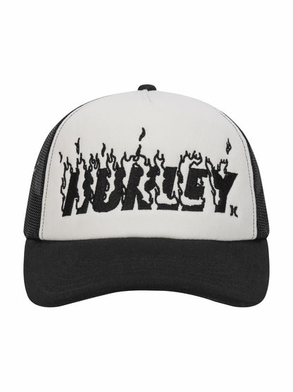 Hurley x Travis Barker Flame Trucker Hat Black/White - Hurley