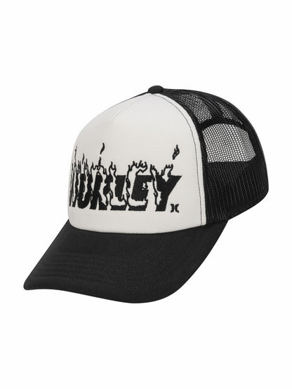 Hurley x Travis Barker Flame Trucker Hat Black/White - Hurley