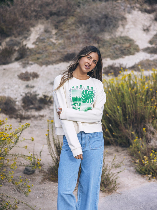 Cycles Of The Earth Boxy Crew Off White - Hurley