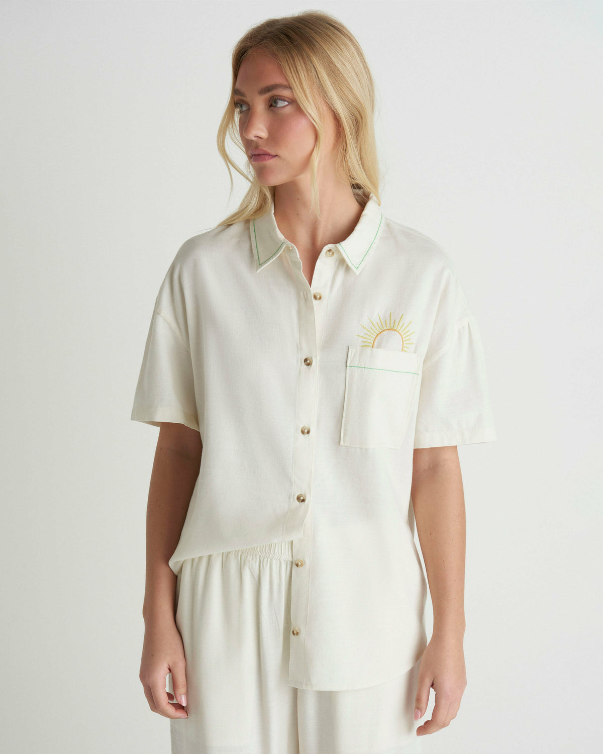 Goldie Boyfriend Short Sleeve Off White - Hurley
