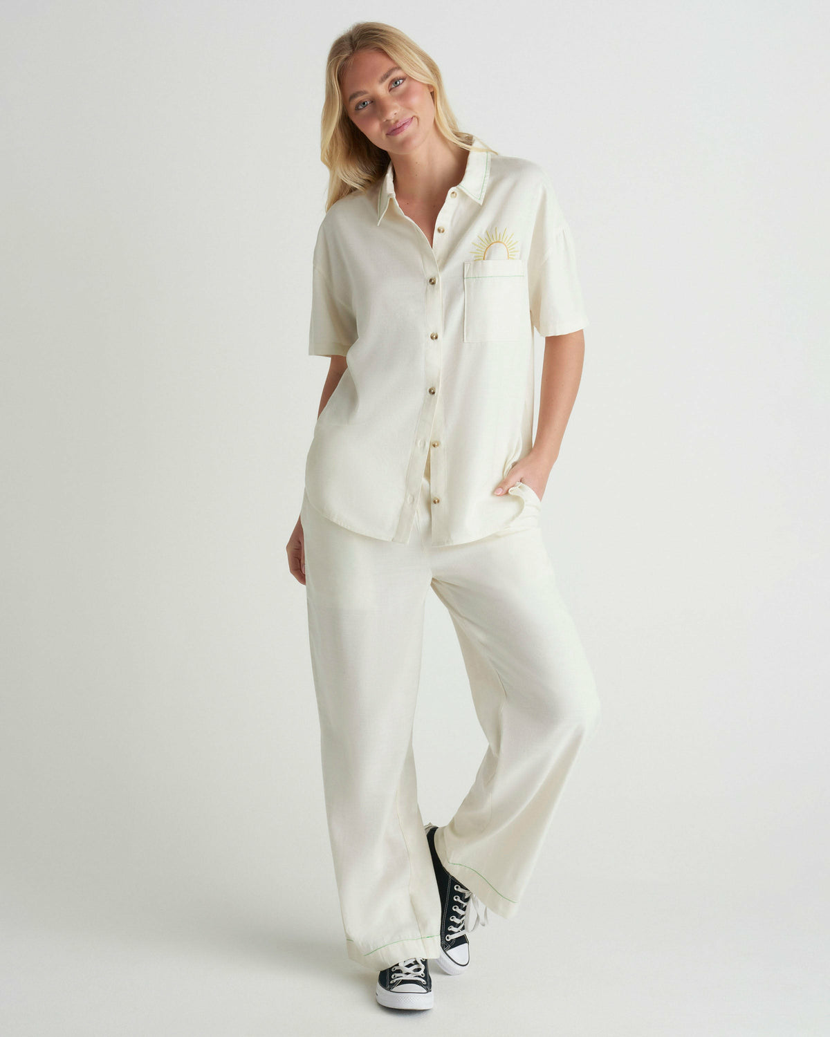 Goldie Boyfriend Short Sleeve Off White - Hurley