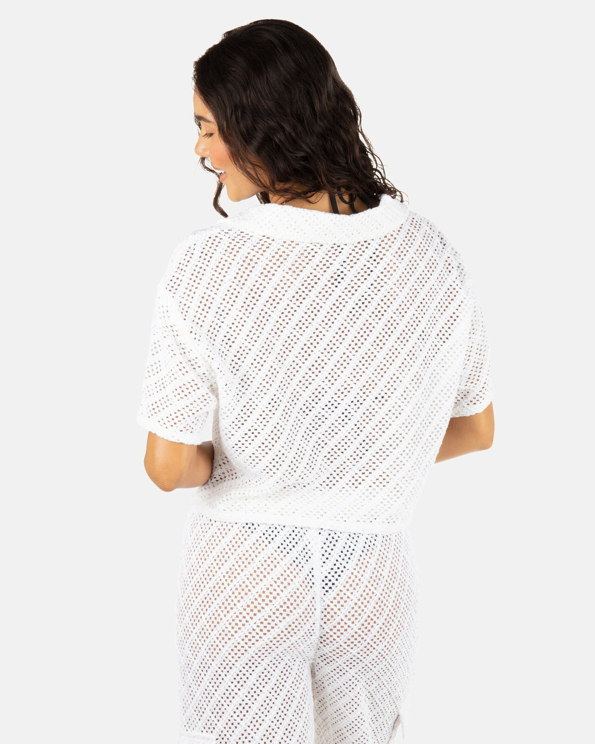Crochet Camp Shirt White - Hurley