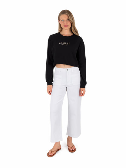 Floreal Long Sleeve Crop T-Shirt BLACK - Hurley