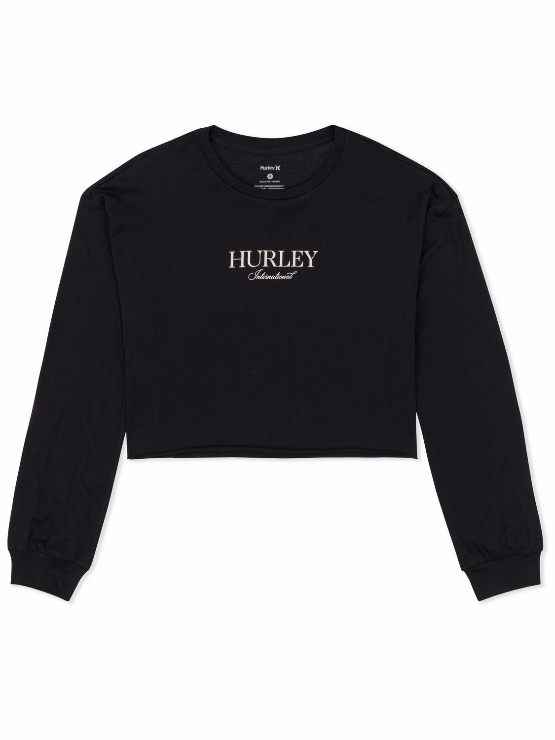 Floreal Long Sleeve Crop T-Shirt BLACK - Hurley
