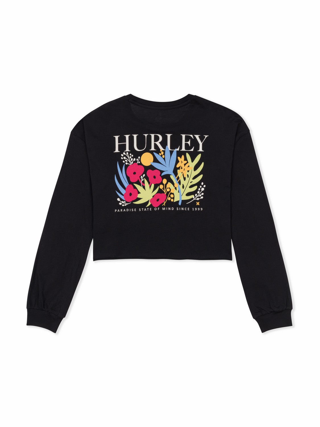 Floreal Long Sleeve Crop T-Shirt BLACK - Hurley