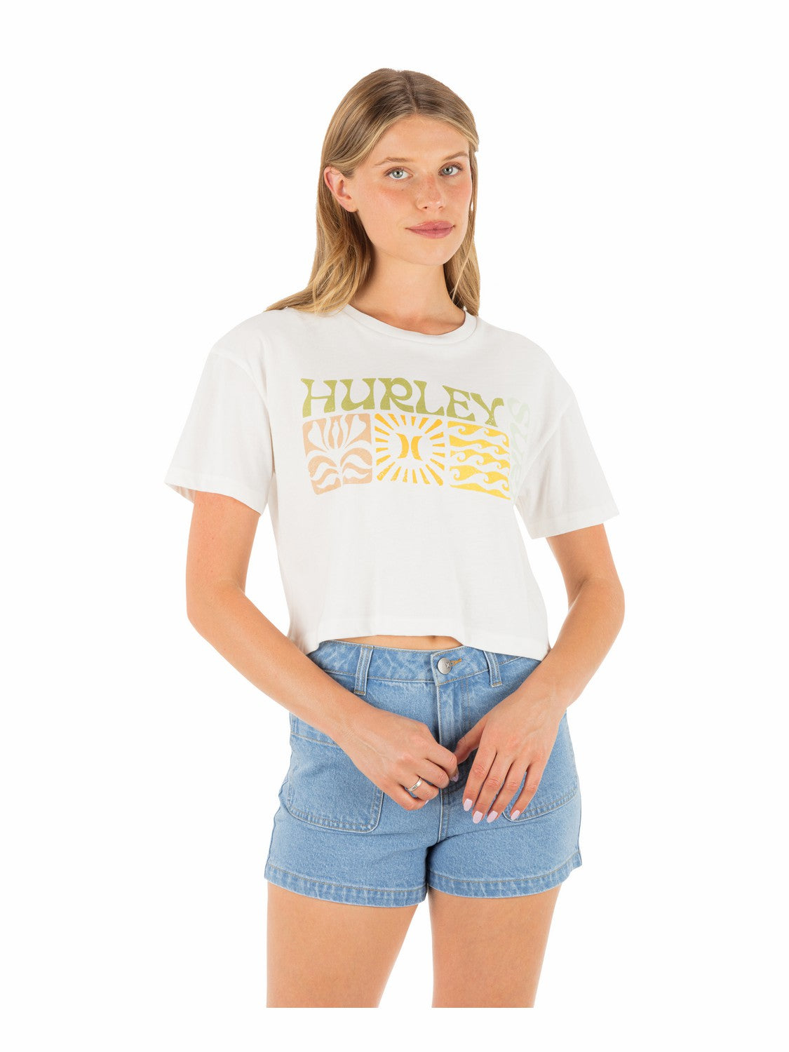Surf Days Boxy Crop Tee Tofu - Hurley