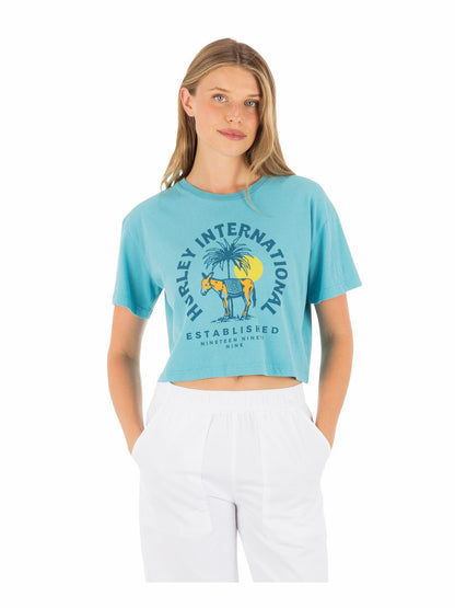 Burro Boxy Crop Tee Maui Blue - Hurley