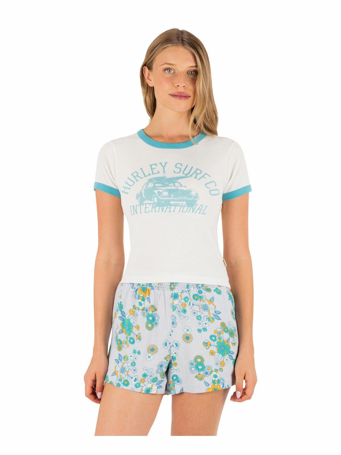 Speedway Ringer Baby Tee Tofu - Hurley