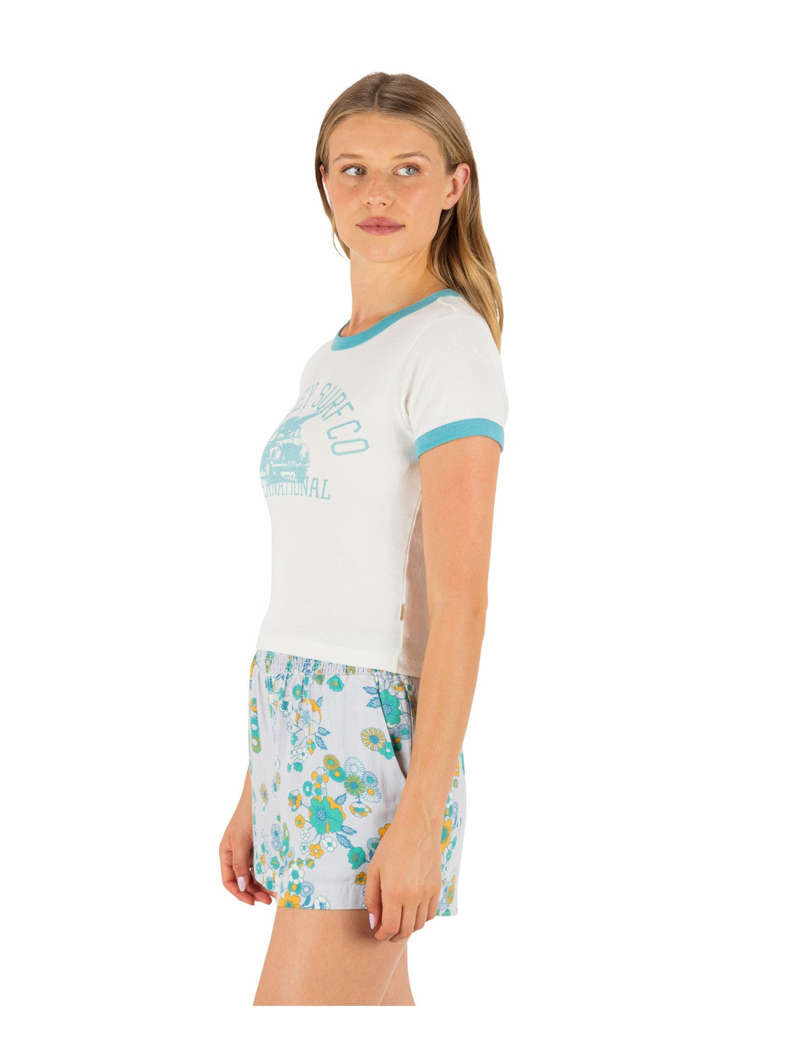 Speedway Ringer Baby Tee Tofu - Hurley