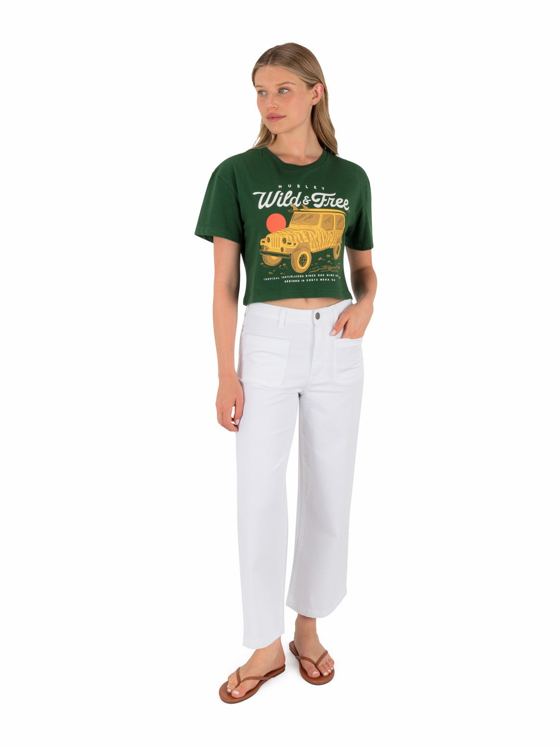 Wild And Free Boxy Crop Tee EDEN - Hurley