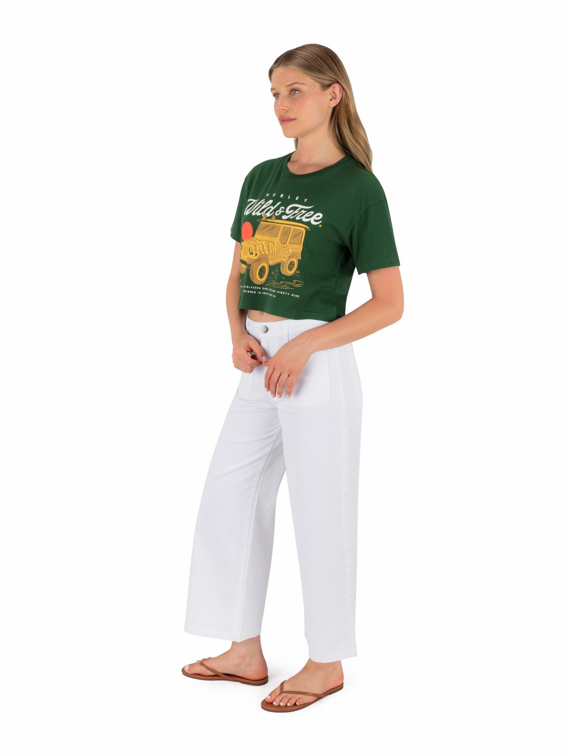 Wild And Free Boxy Crop Tee EDEN - Hurley