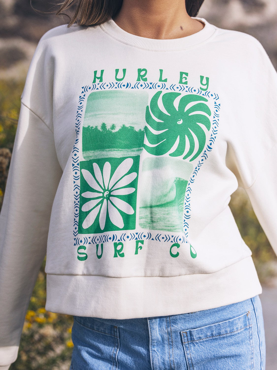Cycles Of The Earth Boxy Crew Off White - Hurley