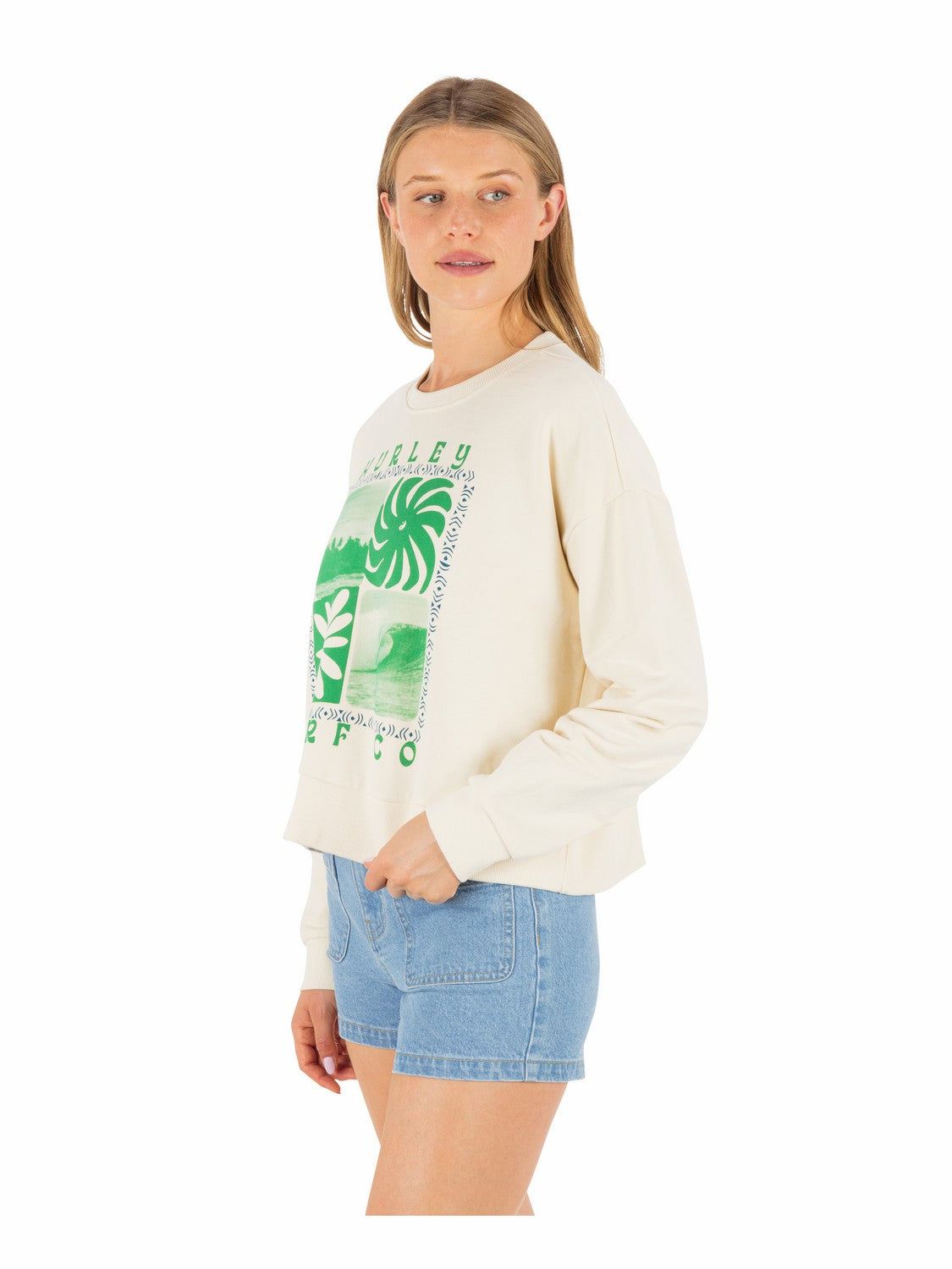 Cycles Of The Earth Boxy Crew Off White - Hurley