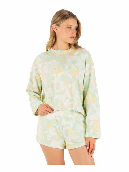 Safari Floral Boxy Crew Spray - Hurley