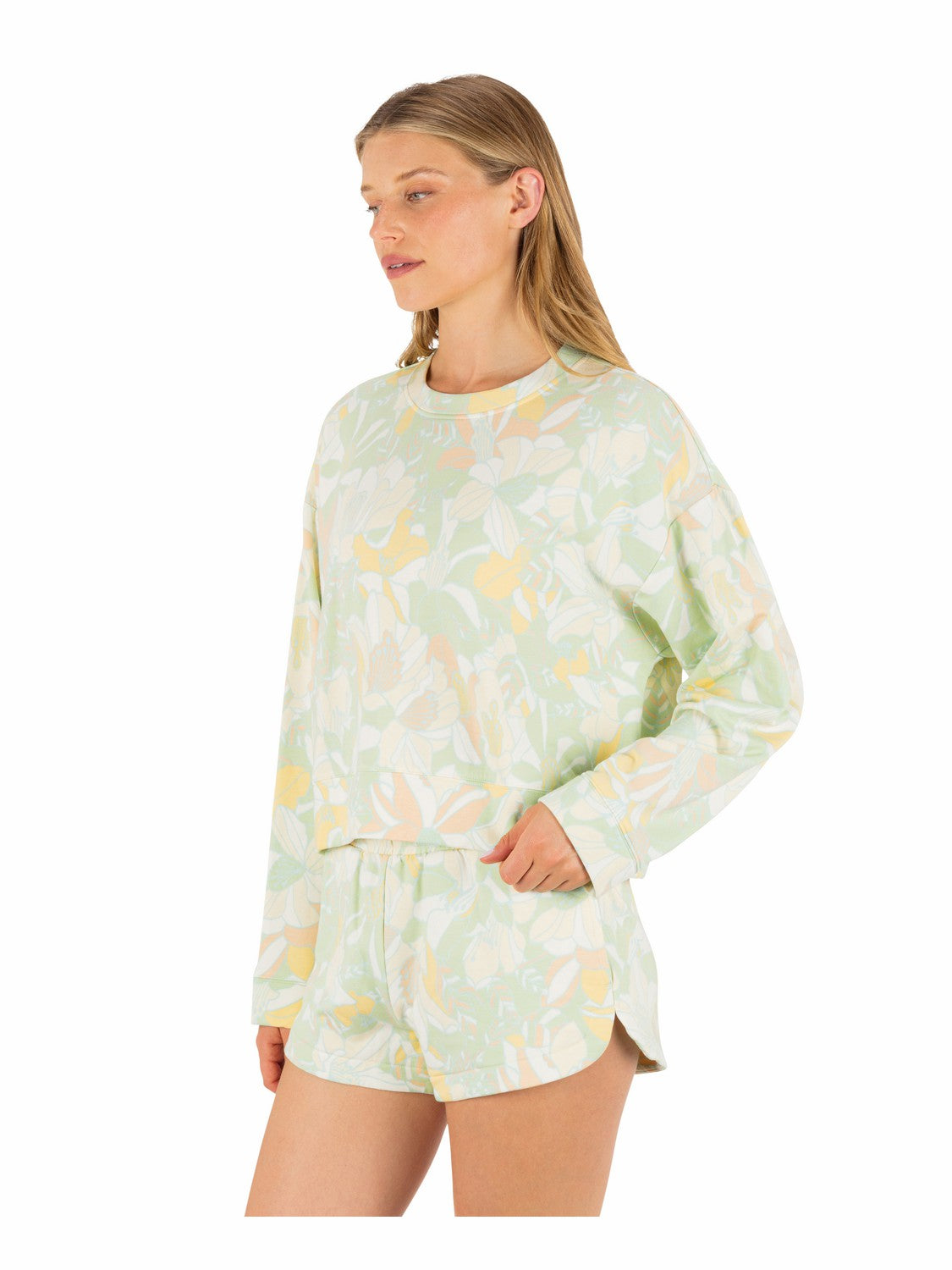 Safari Floral Boxy Crew Spray - Hurley